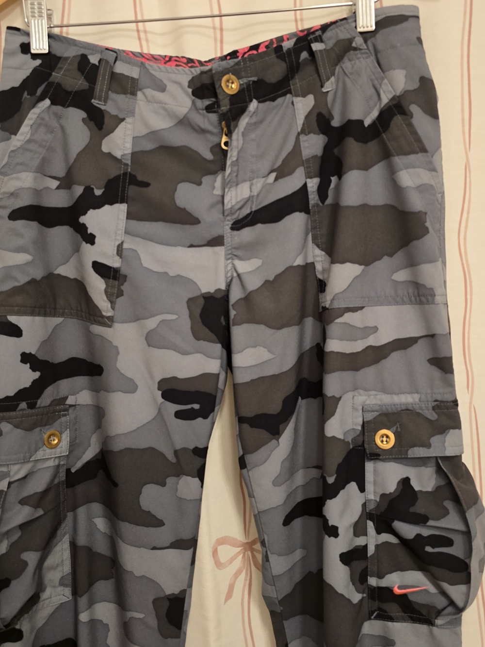 Nike Gray and Black Camo Cargo Pants